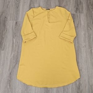 Zara womens midi tunic mustard yellow size L